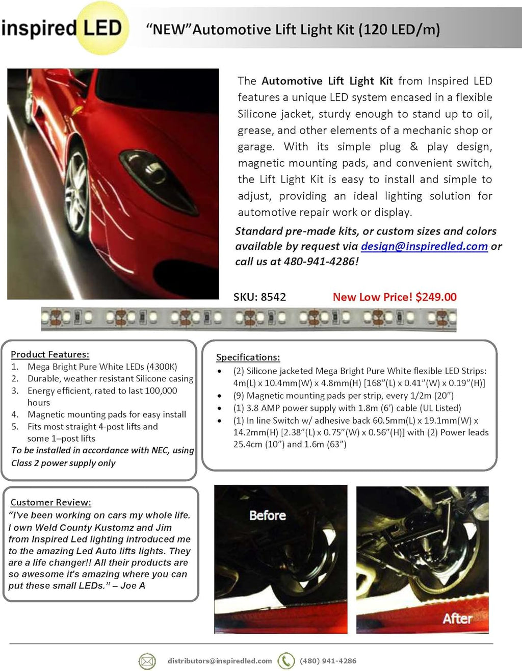 LED Light Weight Lift Kit with 2 Light Strips Y972