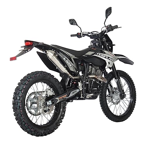 250cc Dirt Bike with 5-Speed Manual Transmission, Electric/Kick Start, 21"/18" Wheels U716826