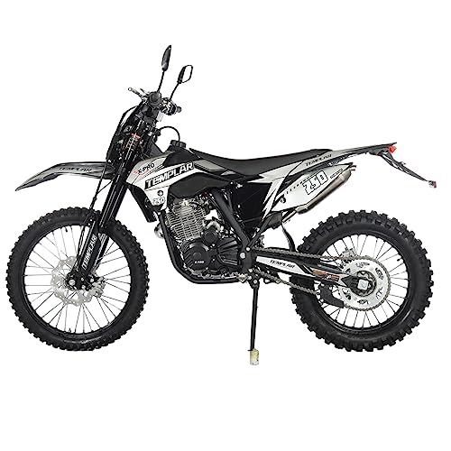 250cc Dirt Bike with 5-Speed Manual Transmission, Electric/Kick Start, 21"/18" Wheels U716826