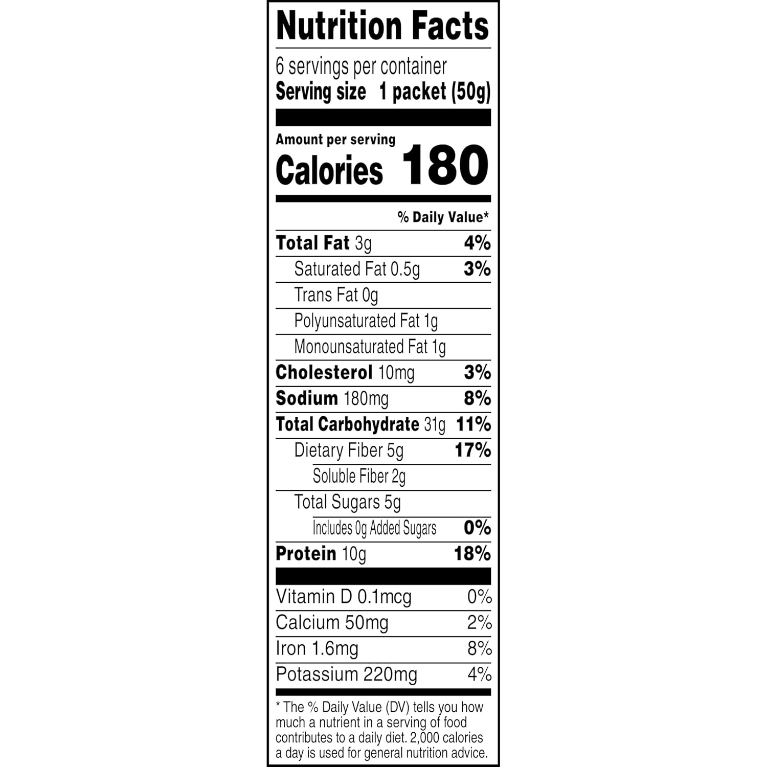 Protein Apple Cinnamon Instant Oatmeal, 4 Pack, 42 Oz A1564
