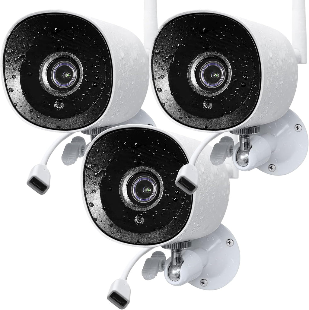 2Pack 1080P Full HD WiFi IP Camera with Night Vision, IP66 Waterproof J923