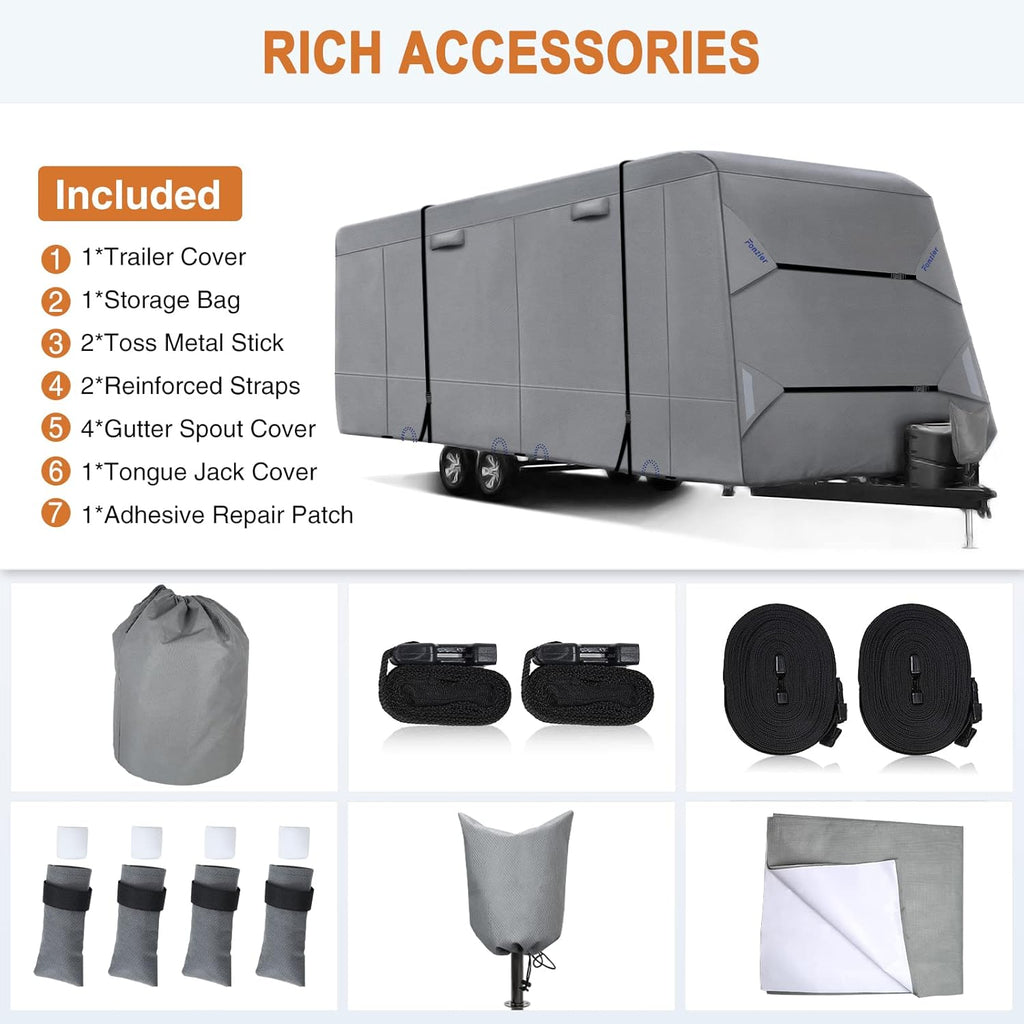 Heavy Duty 5 Layers Anti-UV Travel Trailer Cover E907