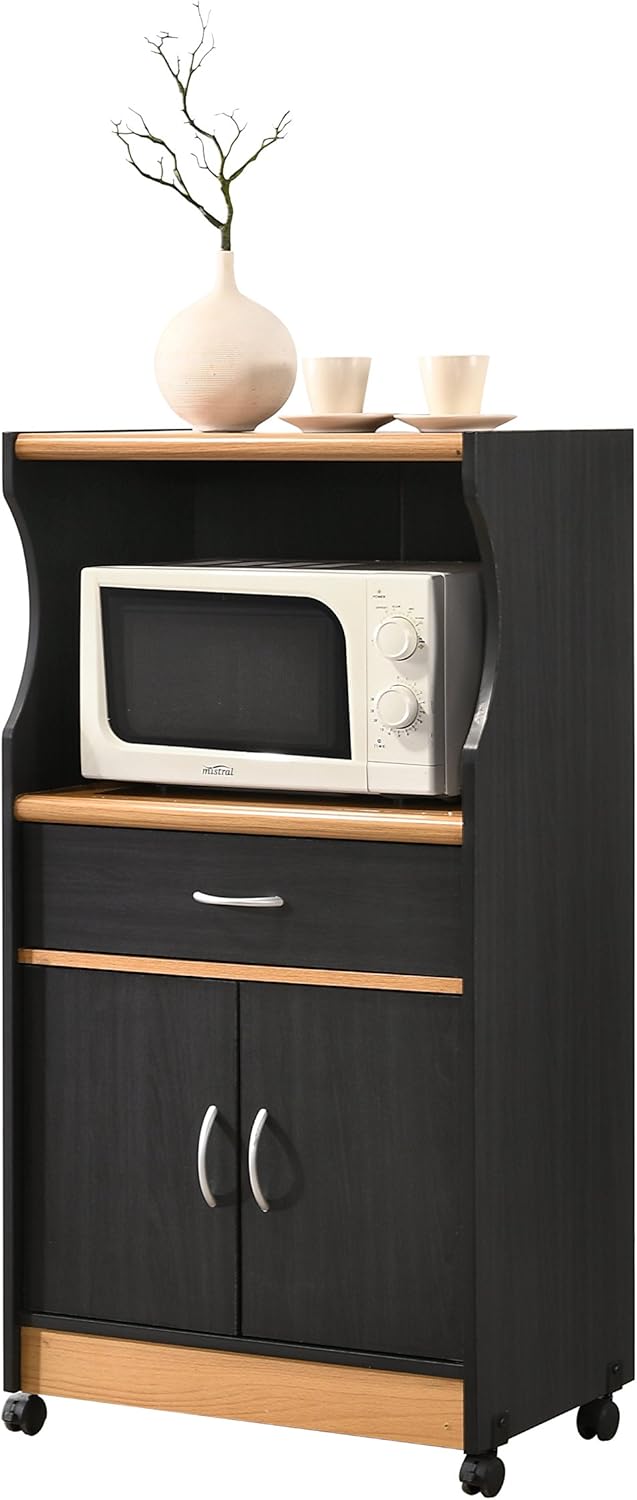 White Microwave Cart with One Drawer V902022