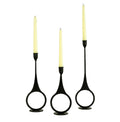 Black Cast Iron Taper Candle Holders Set of 3 Q89447