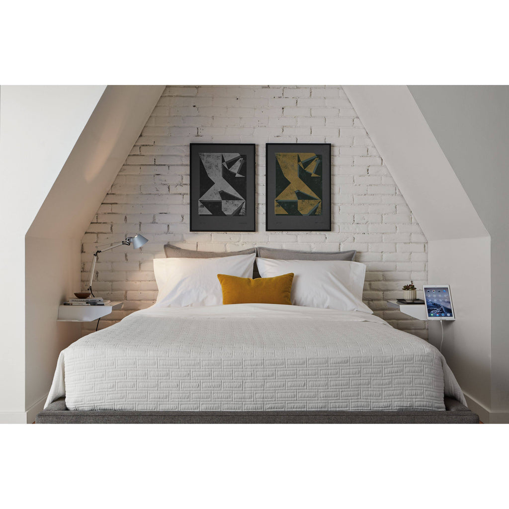 White Cooper Wall Shelf with Left-Side Ledge Q998