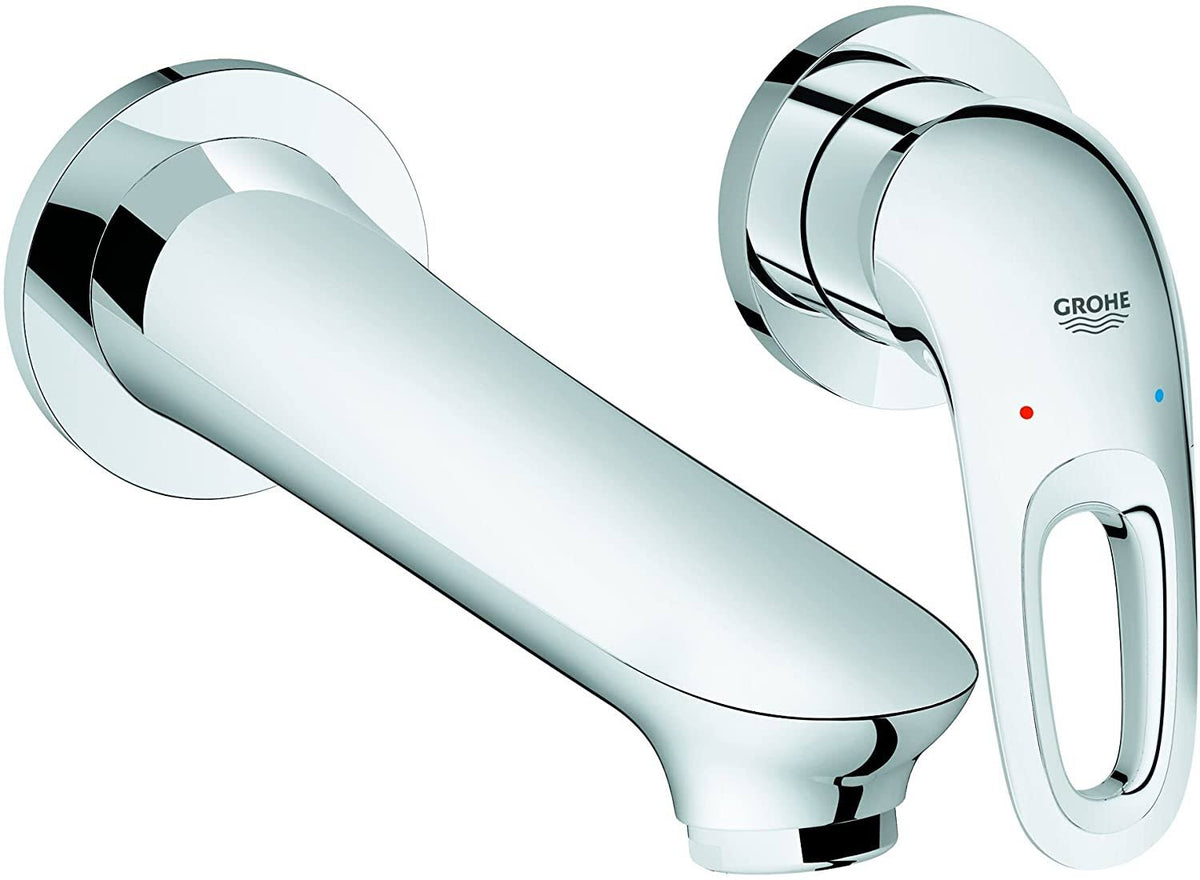 Chrome Wall Mounted Two-Hole Basin Mixer F67136