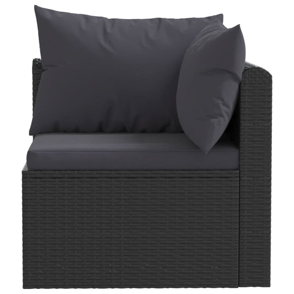 3 Piece Poly Rattan Patio Sofa Set with Cushions R871