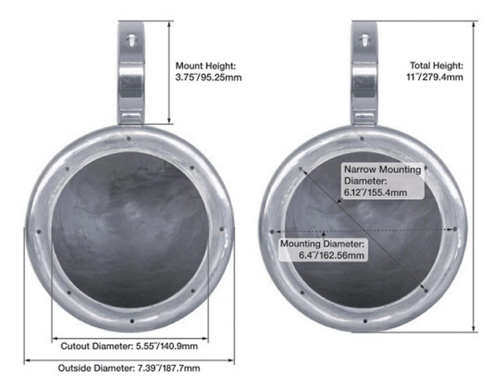 120W Marine Boat 6.5" Wakeboard Tower Speakers A9071