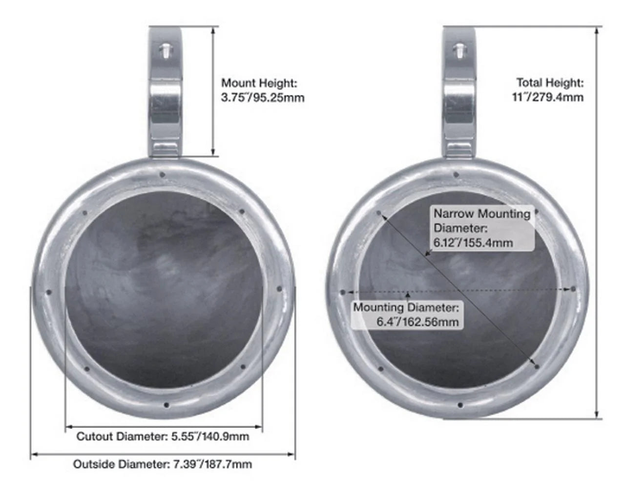 120W Marine Boat 6.5" Wakeboard Tower Speakers A9071
