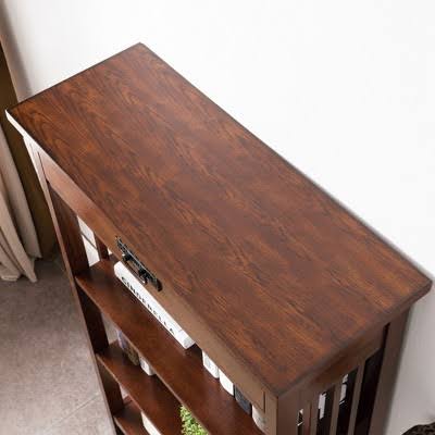 Brown Slatted Bookcase J973