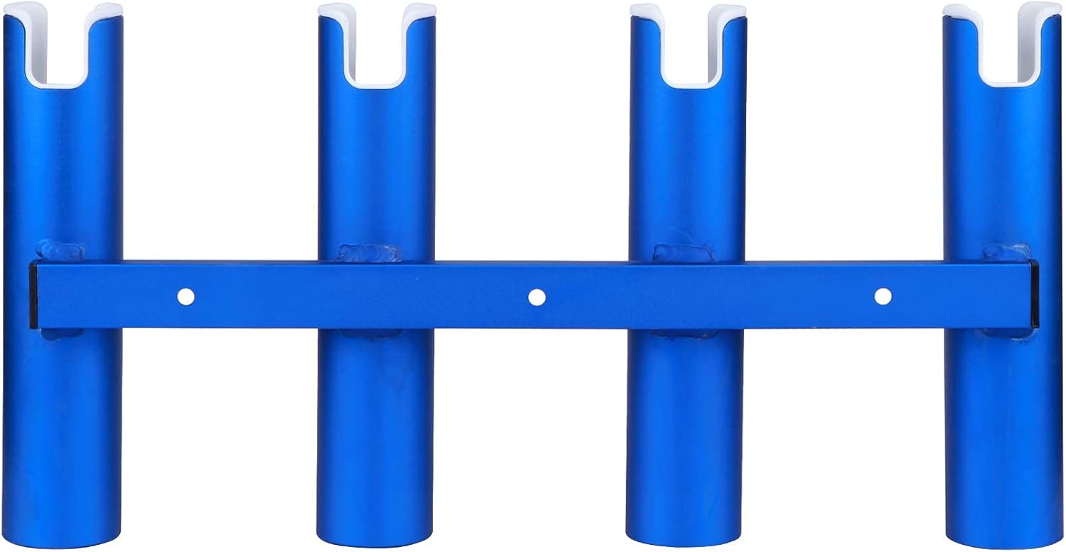 Aluminium Wall Mounted 4 Tubes Fishing Rod Holder, Pack of 2 T22833
