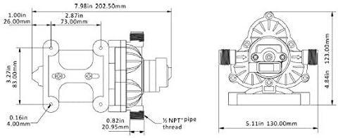 24V DC 2.8 GPM 45PSI Diaphragm Water Pressure Pump C1523