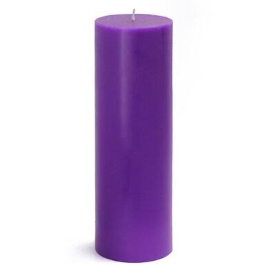 Purple Unscented Paraffin Pillar Candle, Set of 12 C620