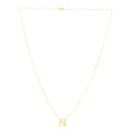 14k Yellow Gold Polished Letter Initial Necklace With Lobster Clasp 18 Inch W804971