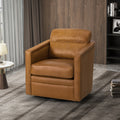 Genuine Leather Swivel Chair with Arms D918