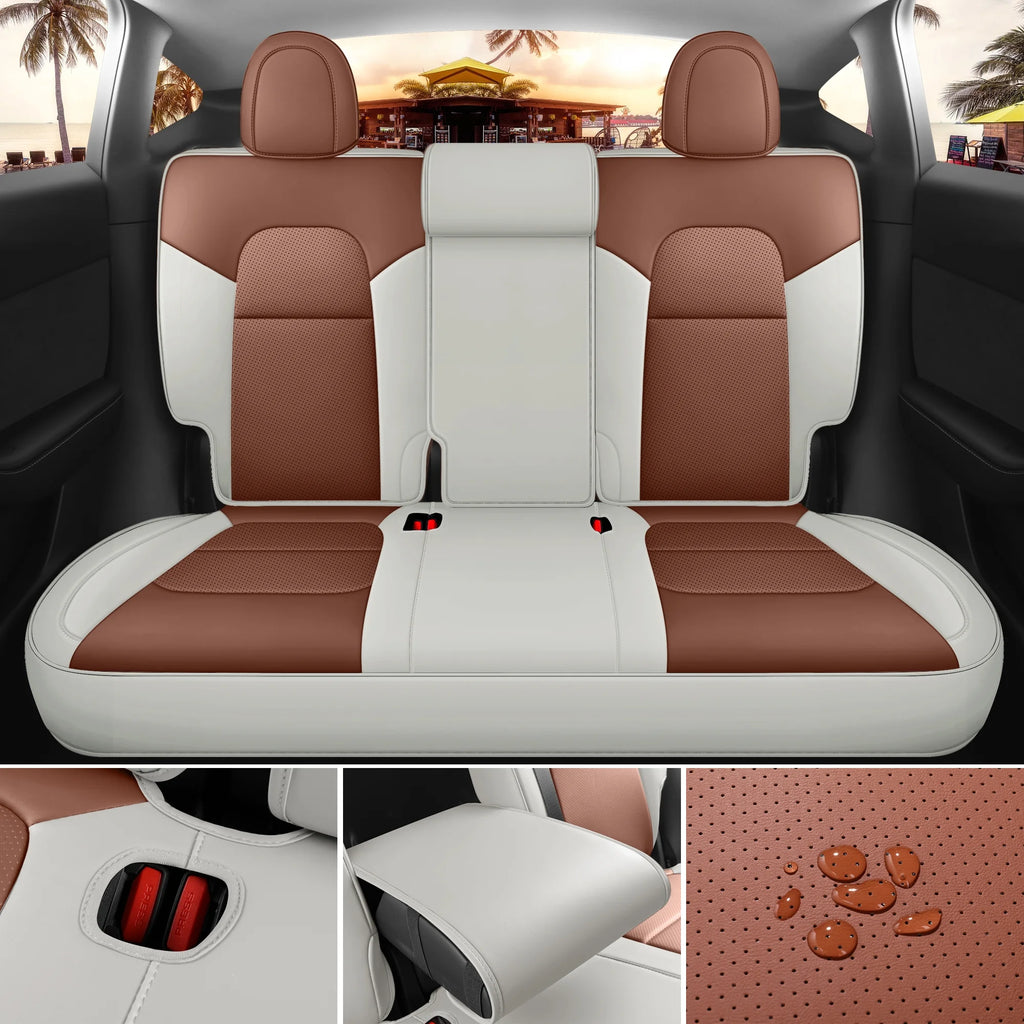 Brown and Beige Car Seat Cover B88334