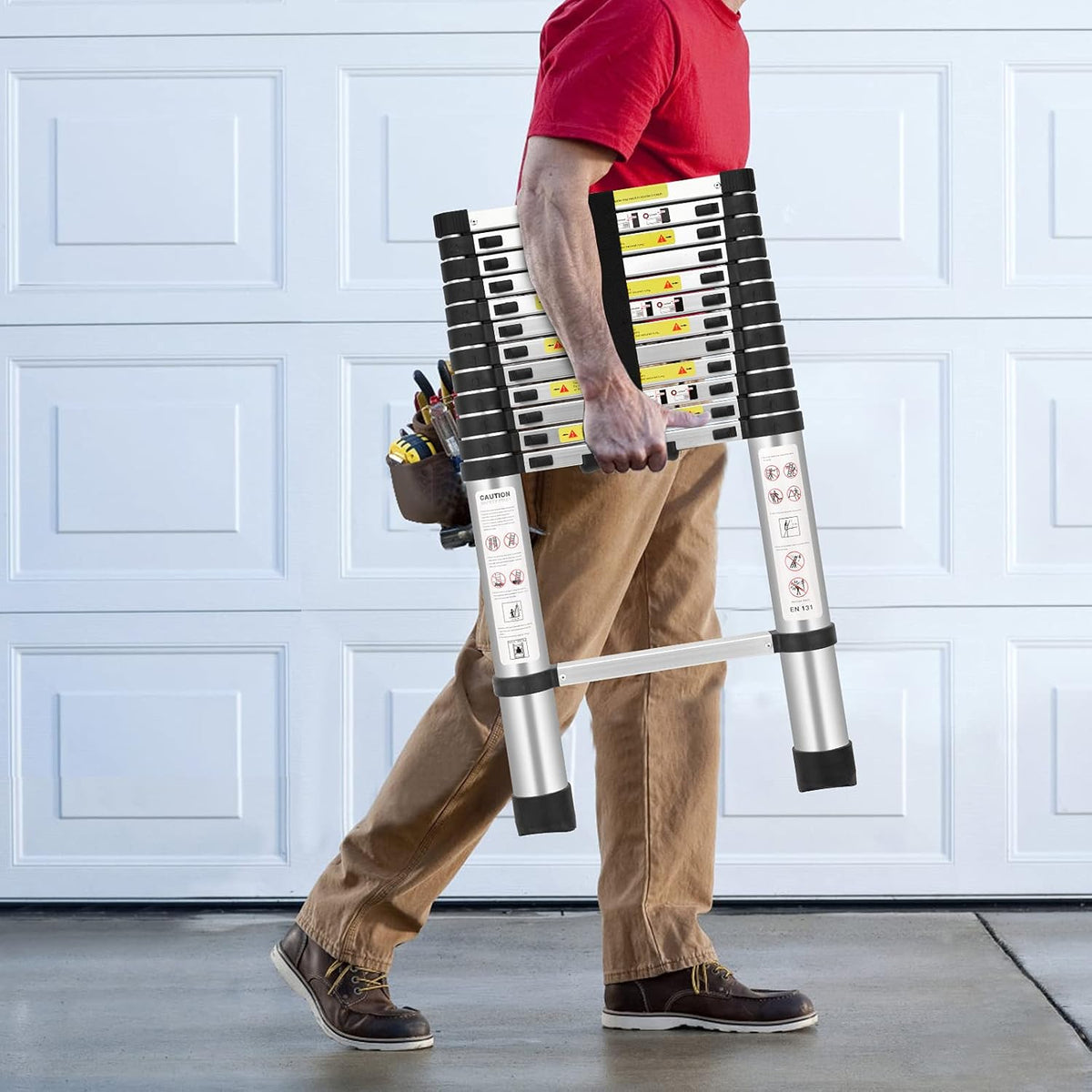 Telescopic Folding Aluminum Extension Ladder 12.5Ft/3.8M M505