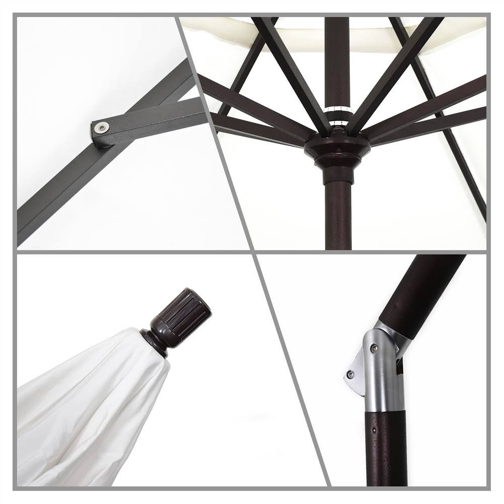 9 ft. Patio Umbrella with Stone Black Aluminum Pole D447651