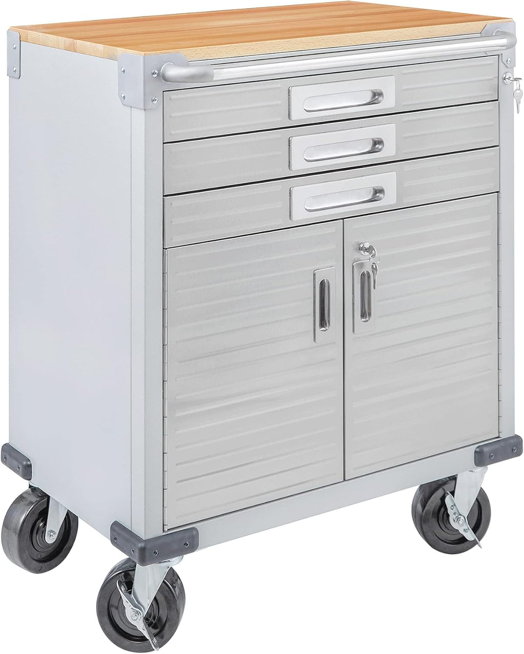 Granite Gray Rolling Storage Cabinet with Drawers N825735