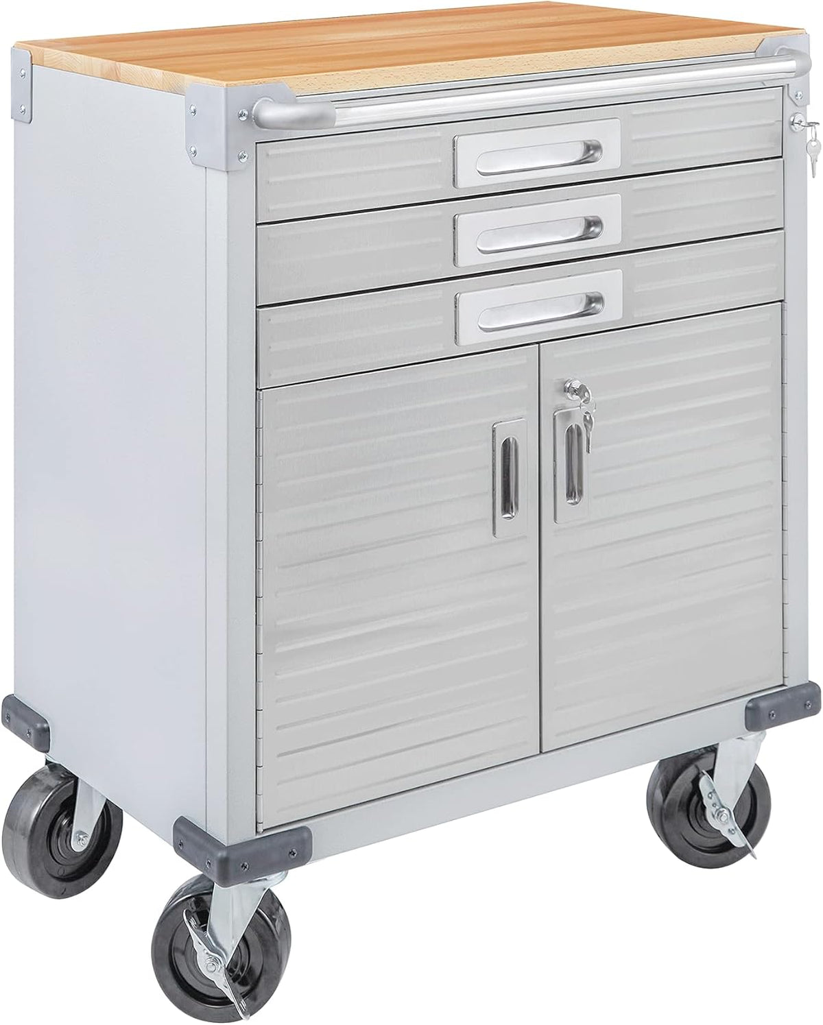 Granite Gray Rolling Storage Cabinet with Drawers N825735
