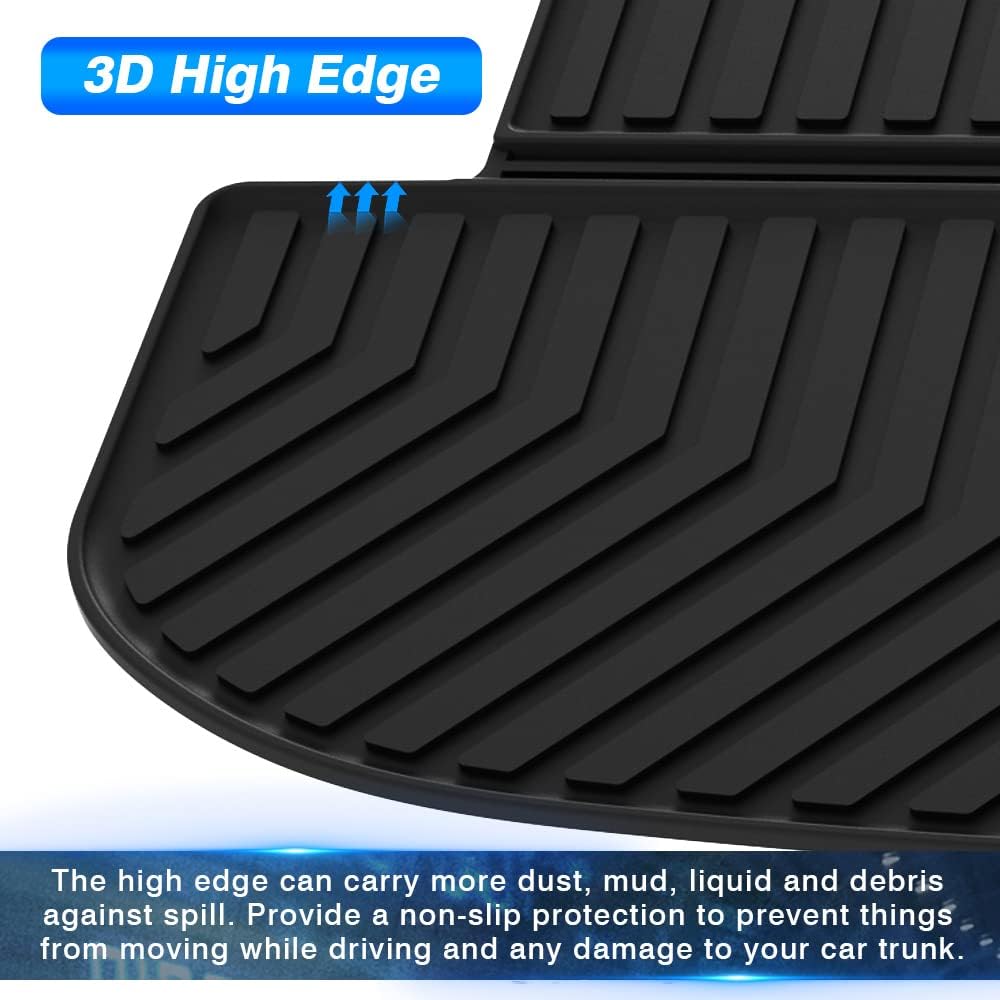 Custom Fit Car Cargo Mat for Hyundai Palisade 3rd Row Down All Weather TPO Non-Slip Pack of 2 P6187