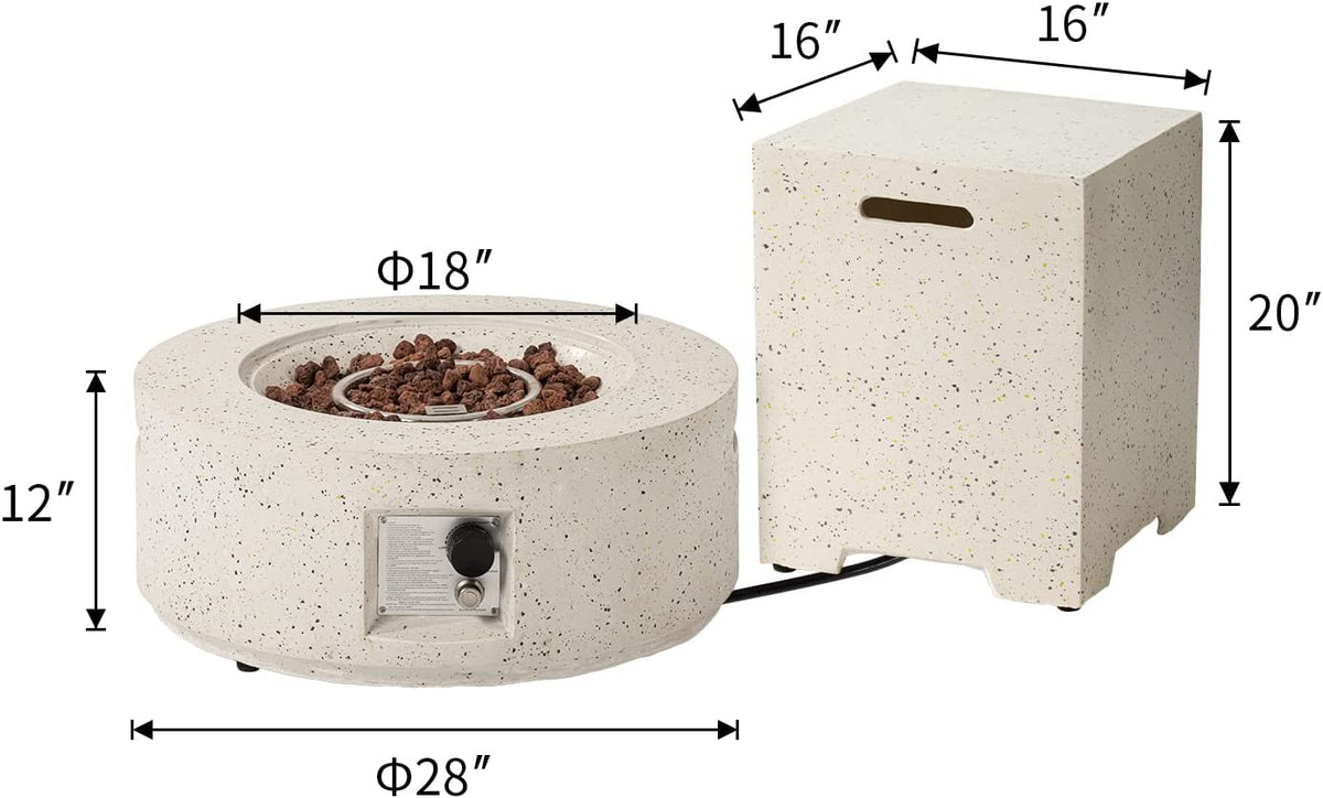 40,000 BTU Outdoor 28-inch Round Propane Fire Pit Table Set B502