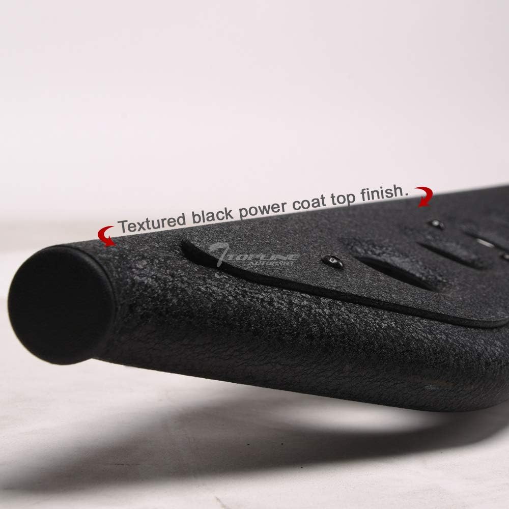 Textured Black Round Pattern Side Step Rail Nerf Bars Q5884