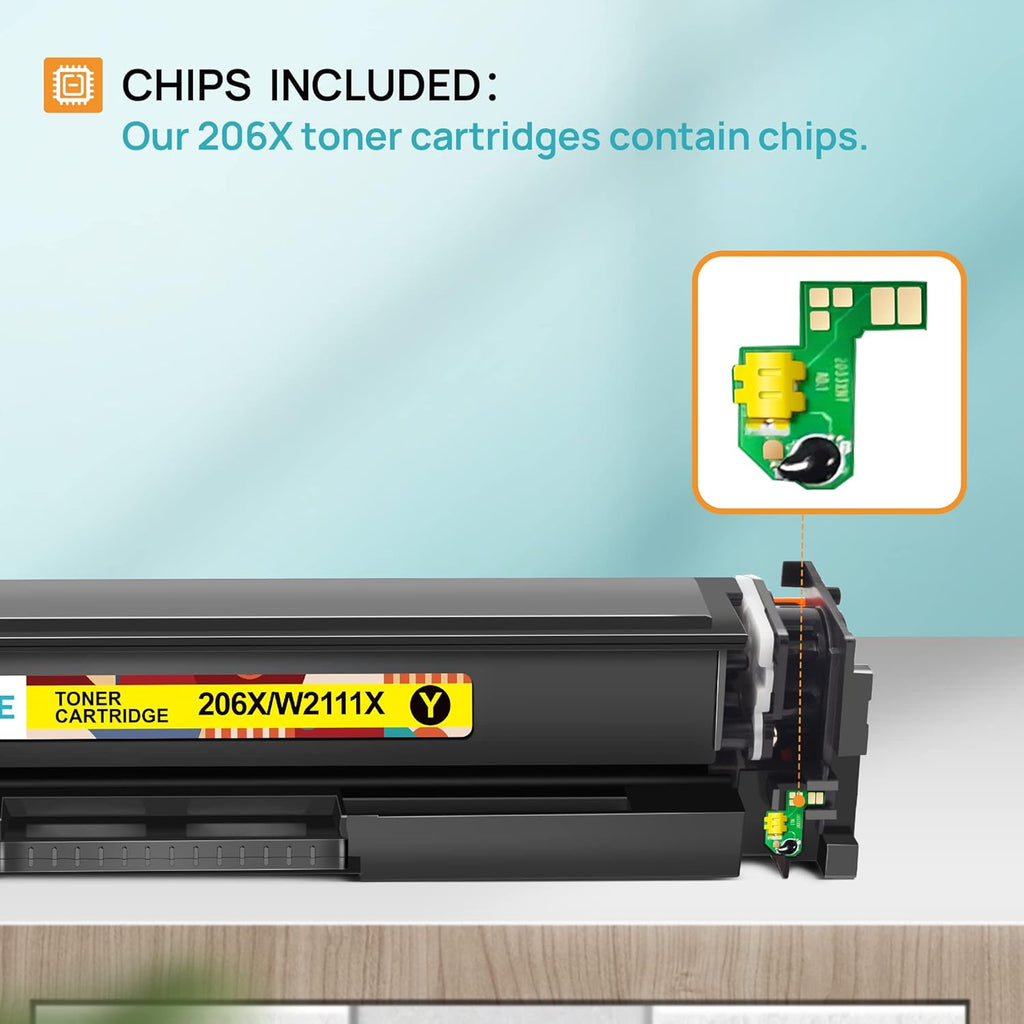4 Pack High Yield Toner Cartridge with Chip for Color LaserJet Pro Printers F24218