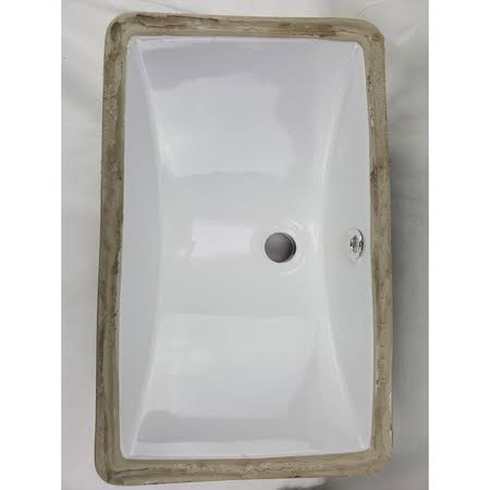 18 in. Rectangle Undermount Sink Set in White P483