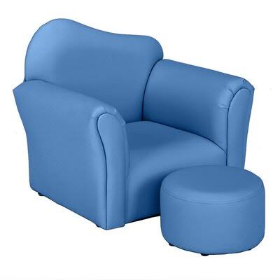 Blue Kids Club Chair and Ottoman B5162