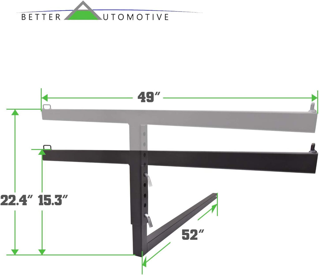 2" Truck Bed Trailer Hitch Mount Extender 500 LBS Capacity Utility Adjustable Universal Pick Up Extension Rack A352