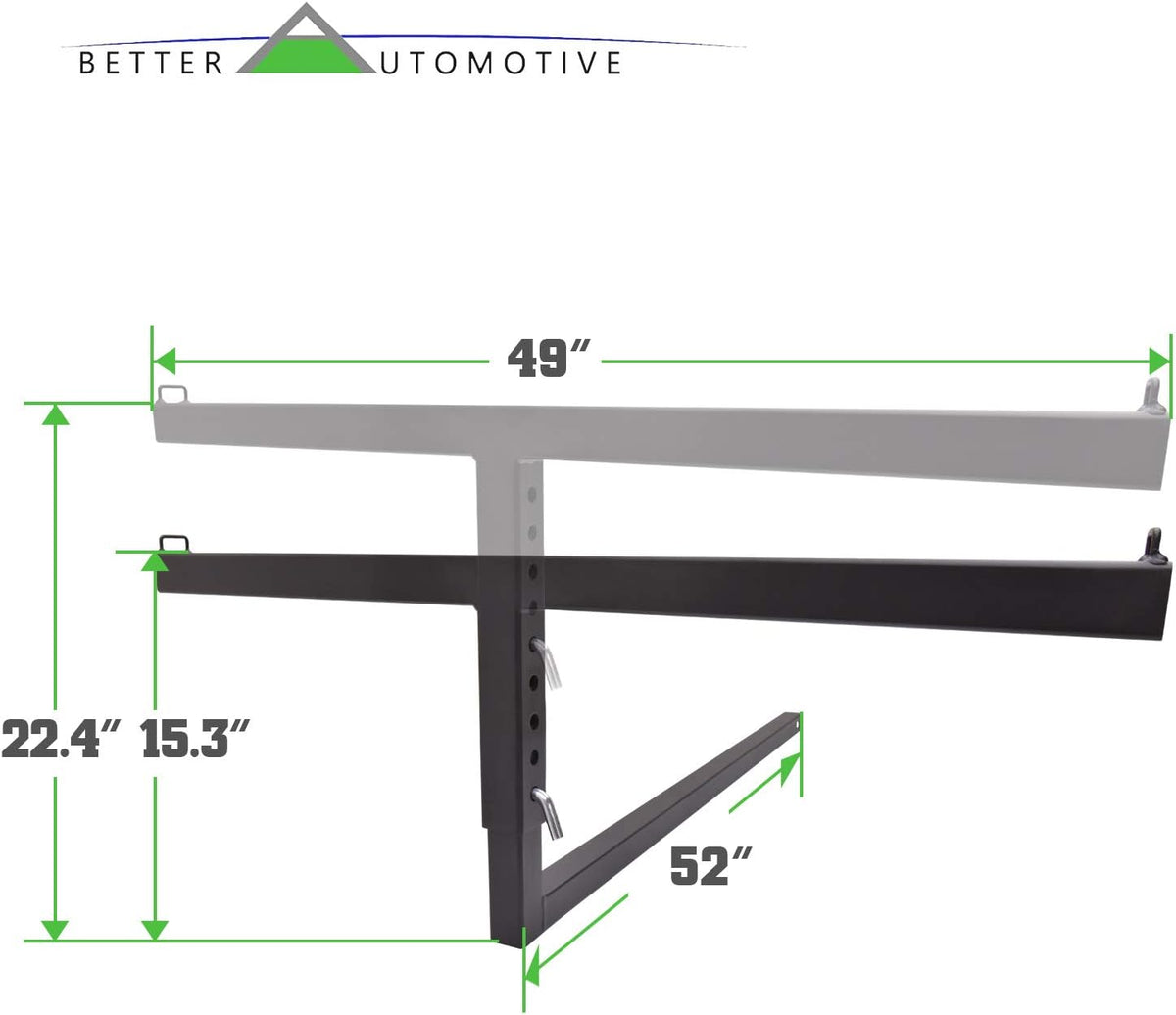 2" Truck Bed Trailer Hitch Mount Extender 500 LBS Capacity Utility Adjustable Universal Pick Up Extension Rack A352