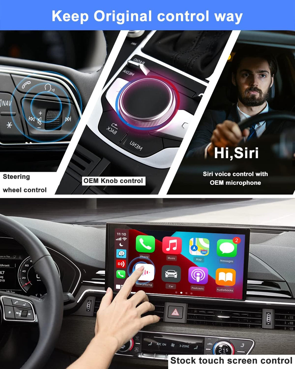 Wireless CarPlay Android Auto 4G Cellular 8 Core Car Box M8325