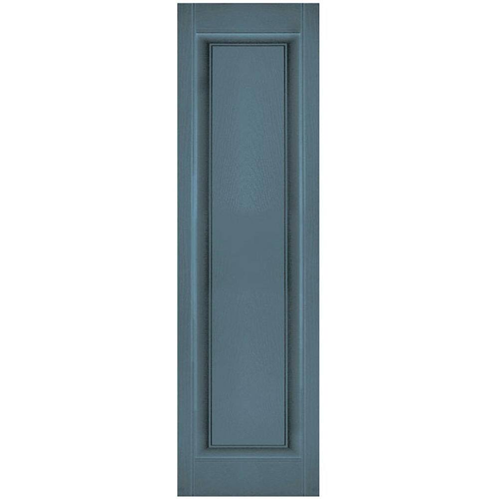 12 inchw x 29 inchh Vinyl Raised Panel Shutters with Shutter-Loks, Wedgewood Blue E87376