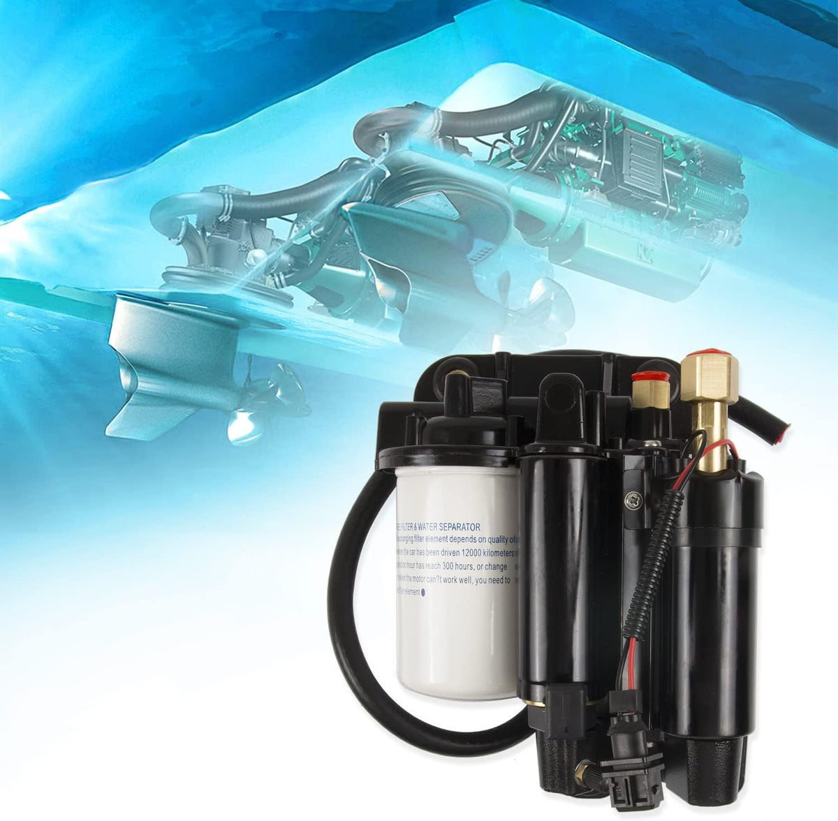 Electric Fuel Pump Assembly Compatible with Volvo Penta 4.3GXI 5.0GXI 5.7GI Replace 21608511 21545138 A318
