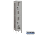 2 Tier 1 Wide Gray Gym Locker, 78 inch H x 15 inch W x 18 inch D Y28121