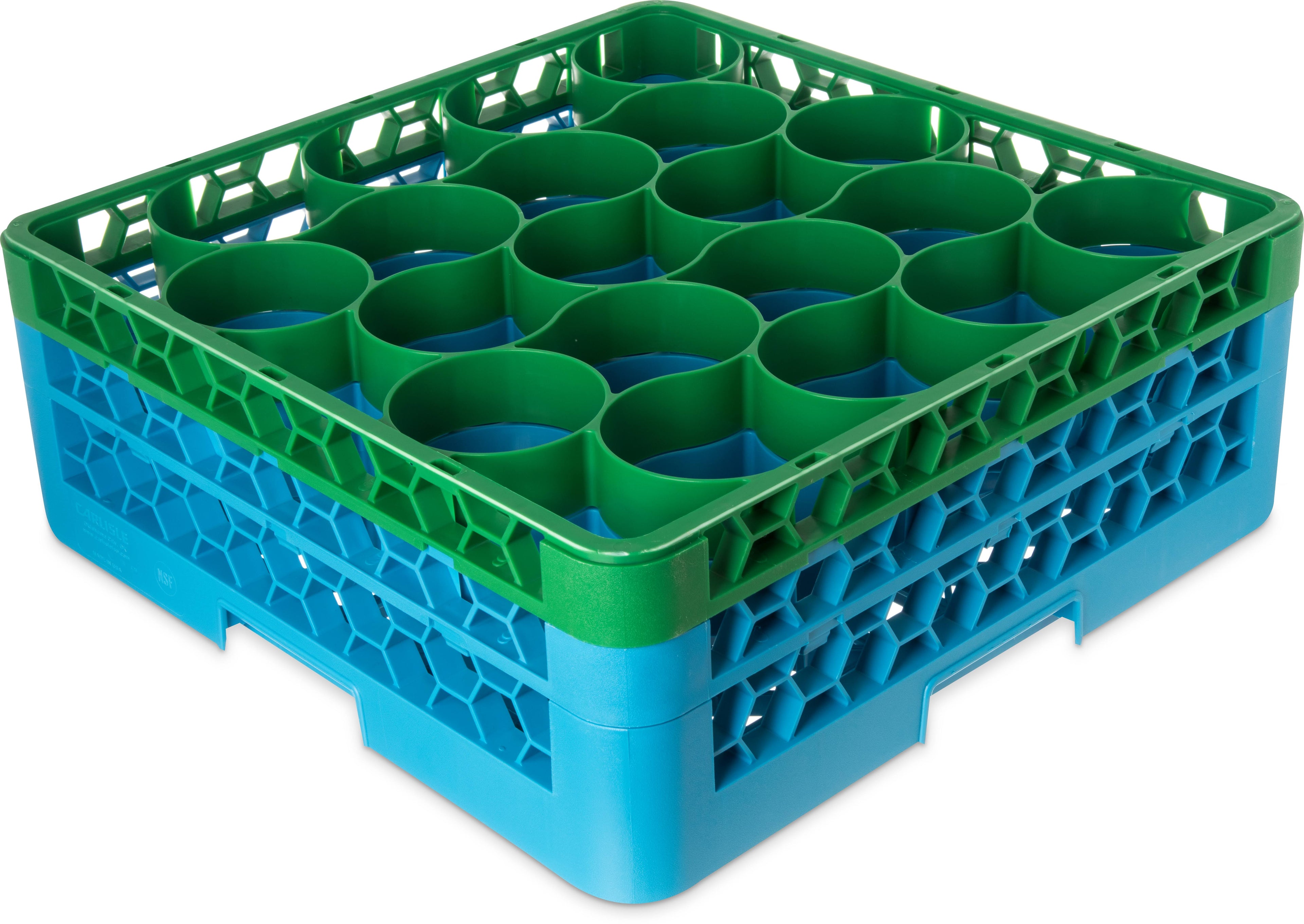 Green Glass Rack with 2 Integrated Extenders 20 Compartment A5082