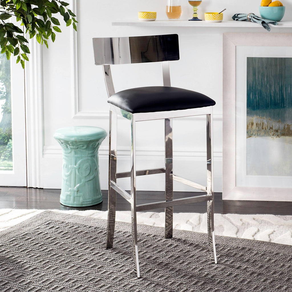 Stainless Steel Bar Stool Black O575154