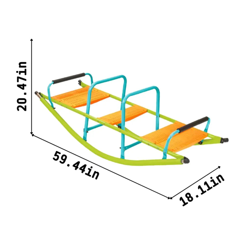 3-Person Heavy Duty Metal Kids Seesaw Teeter Totter T7558