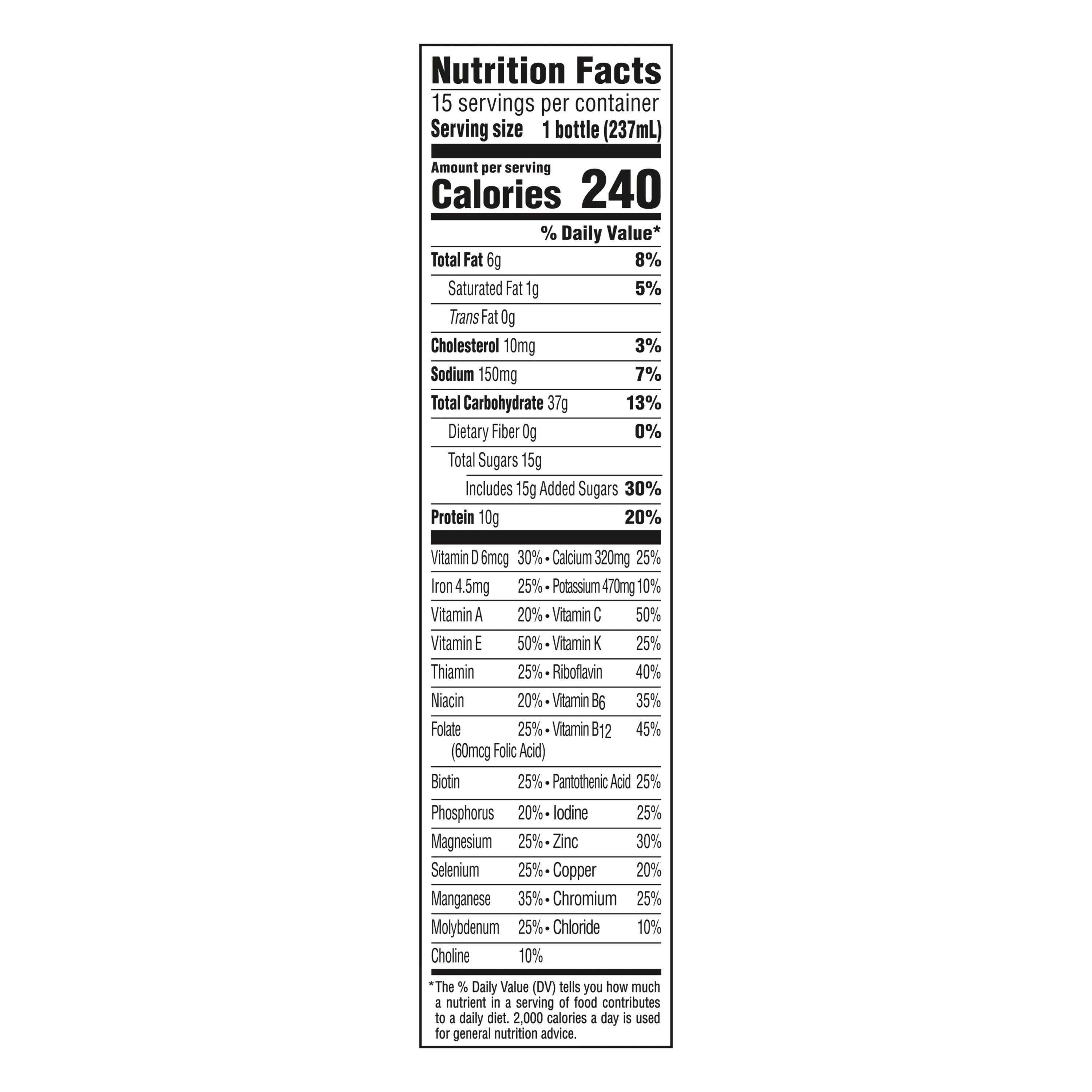 Creamy Strawberry Nutritional Drink, 10 g Protein, 15 - 8 fl oz Bottles V43147