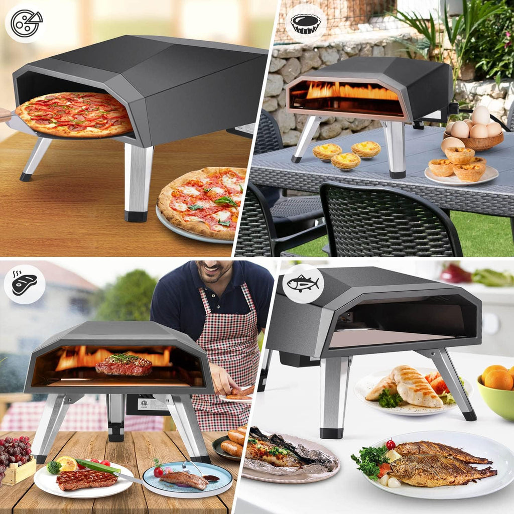 12 Portable Gas Pizza Oven with Pizza Stone and Pizza Cutter X291