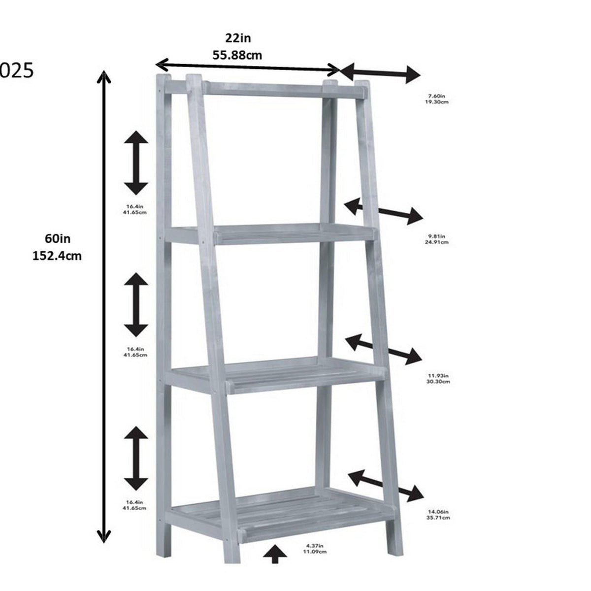 4 Shelves Bookcase in Graphite A486