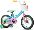 Rainbow Kids Bike with Basket, Training Wheels & Coaster Brake J79278