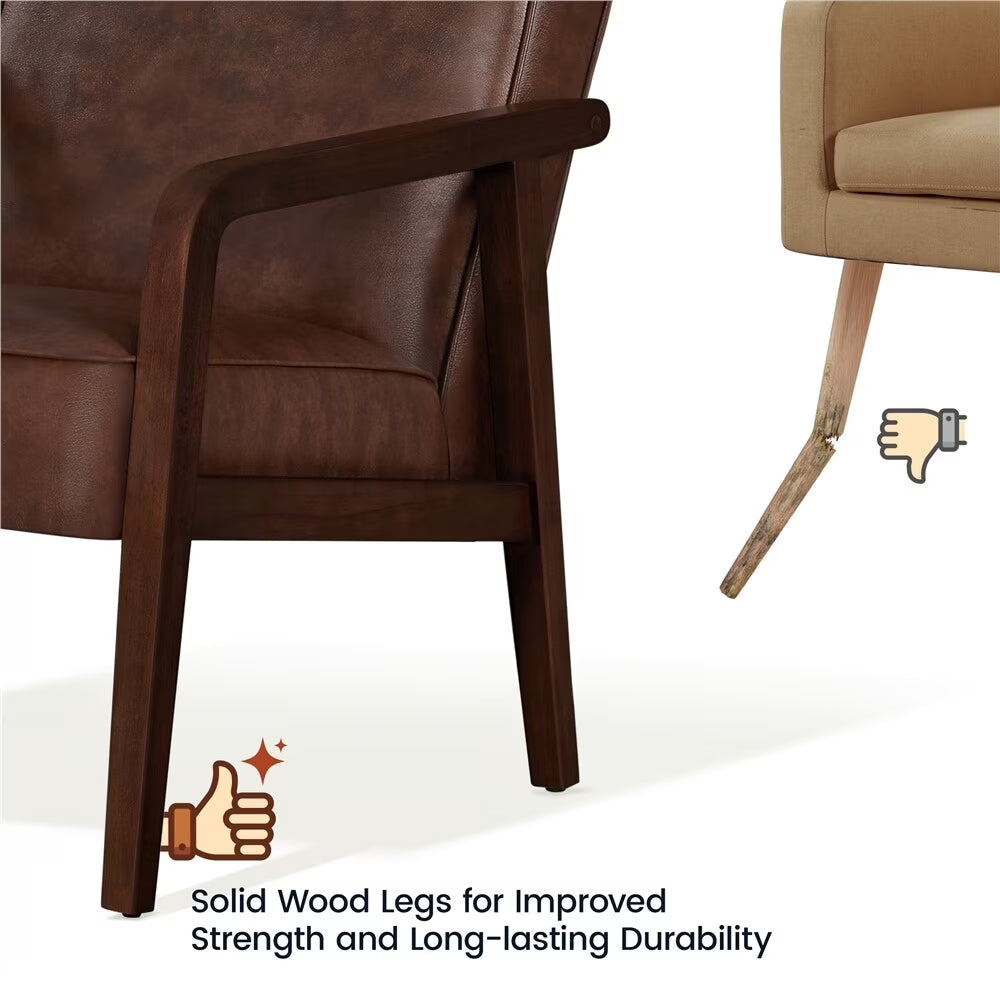 Dark Brown Faux Leather Accent Chair R440