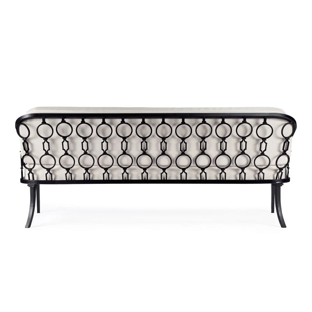 Black Iron Upholstered Outdoor Sofa K1166