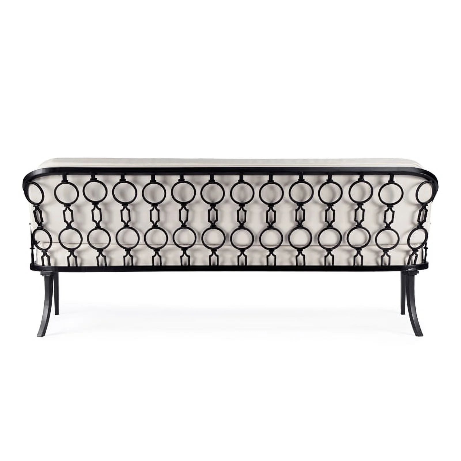 Black Iron Upholstered Outdoor Sofa K1166