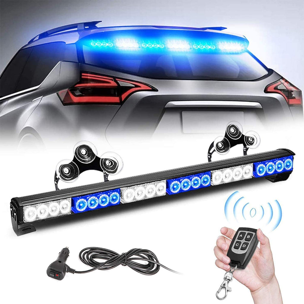 27 Inch 6 Panel LED Strobe Light Bar with Wireless Remote Control, White/Red, Pack of 2 V3681