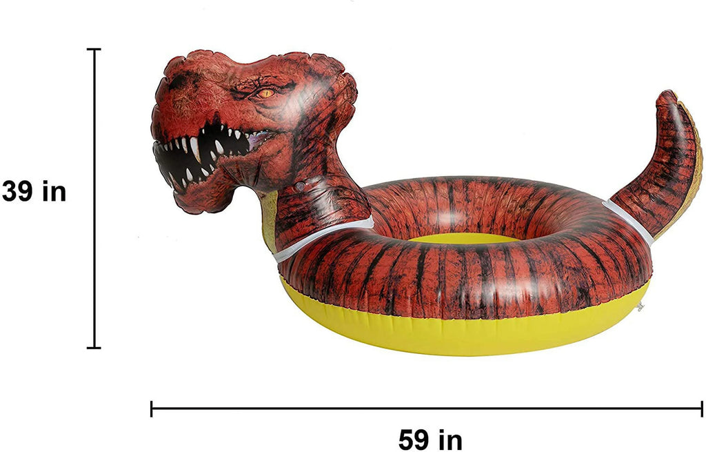 Inflatable T-Rex Pool Tube Floaty Toy (Brown) N44219