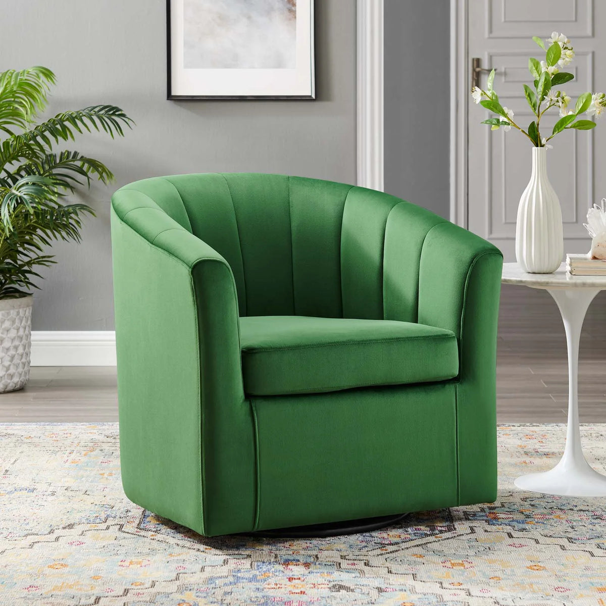 Green Velvet Accent Armchair N909
