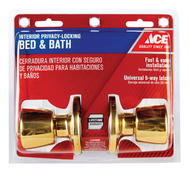 Polished Brass Steel Privacy Lockset M807